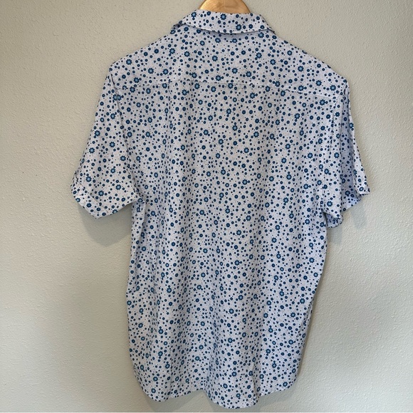 Cactus Man Ricky Singh Tech Comfort Performance White and Blue Patterned Shirt - Picture 7 of 8